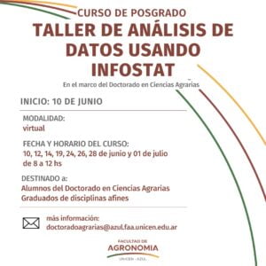 “Taller de Análisis de datos usando InfoStat”